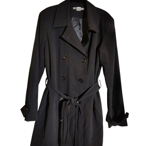 Versailles Trench Coat, Size 12, Black - Picture 1 of 2